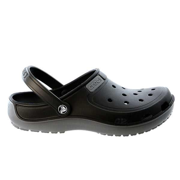 Crocs Duet Wave Clog Mule Sandal - Black/Charcoal - Mens