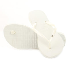 Havaianas Slim Crystal Glamour Swarovski Thong Flip Flop Sandal - White - Womens