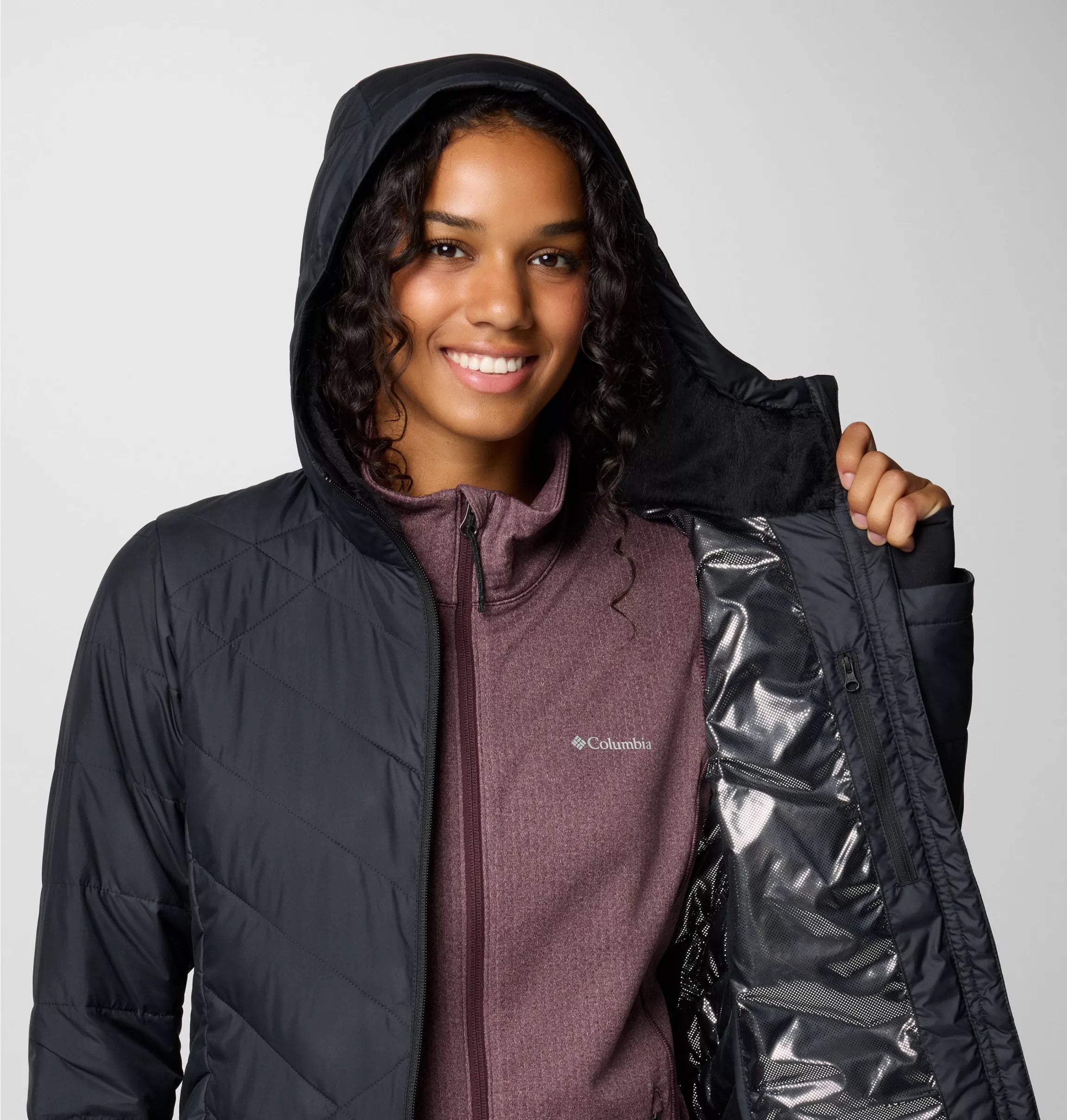 Columbia Women's Heavenly Long Hooded Jacket - Black - Shoplifestyle Columbia Women's Heavenly Long Hooded Jacket - Black - Shoplifestyle
