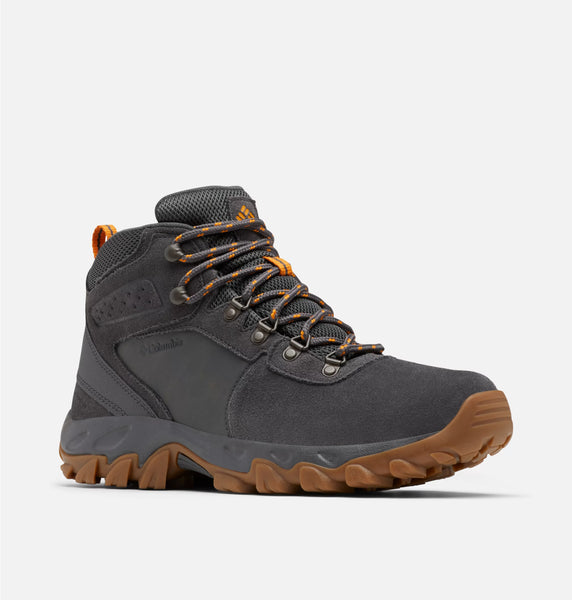 Columbia Men's Newton Ridge Plus II Suede Waterproof Hiking Boot - Dark Grey, Gold Amber