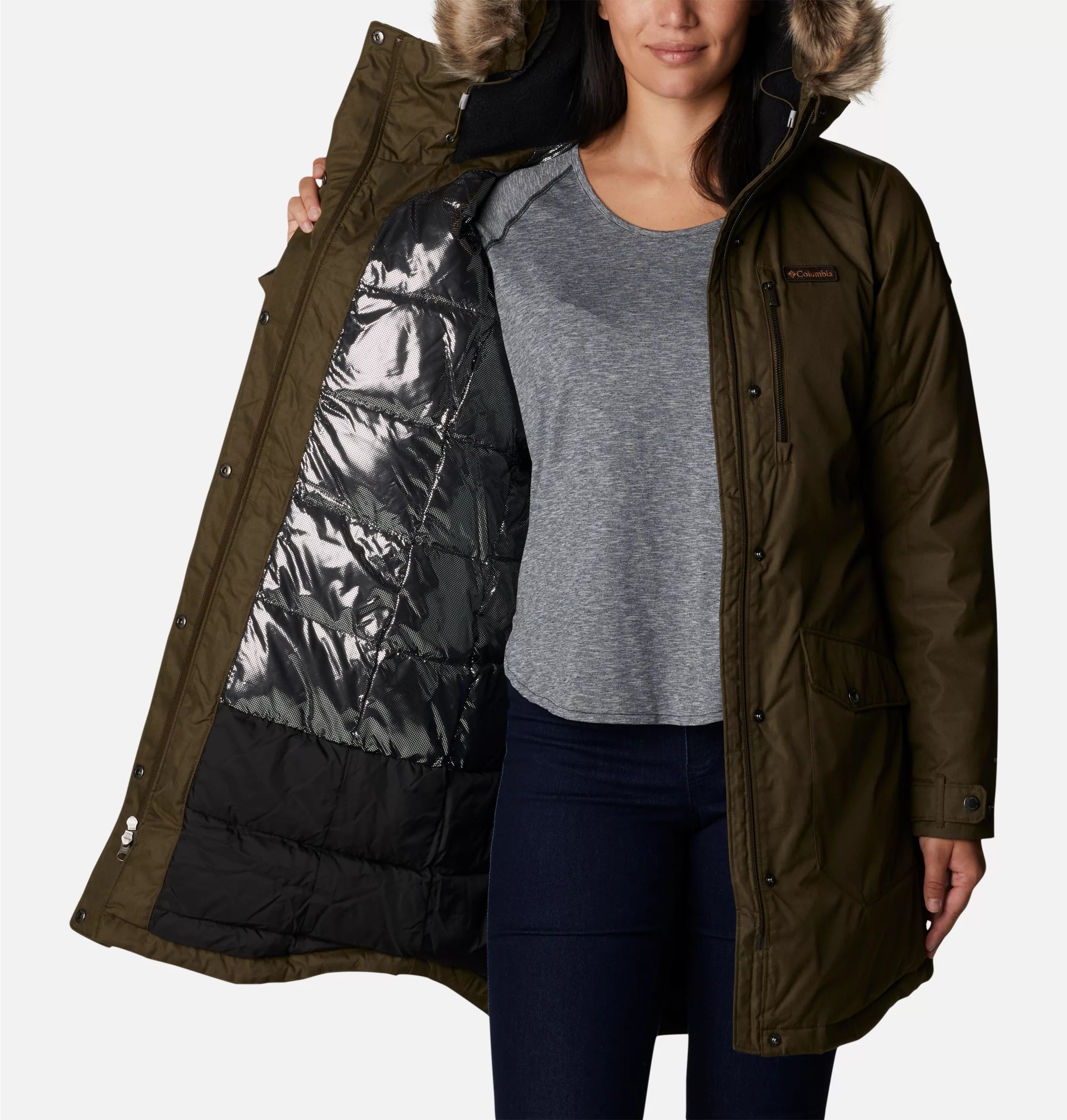 Columbia suttle mountain hooded shop long insulated jacket