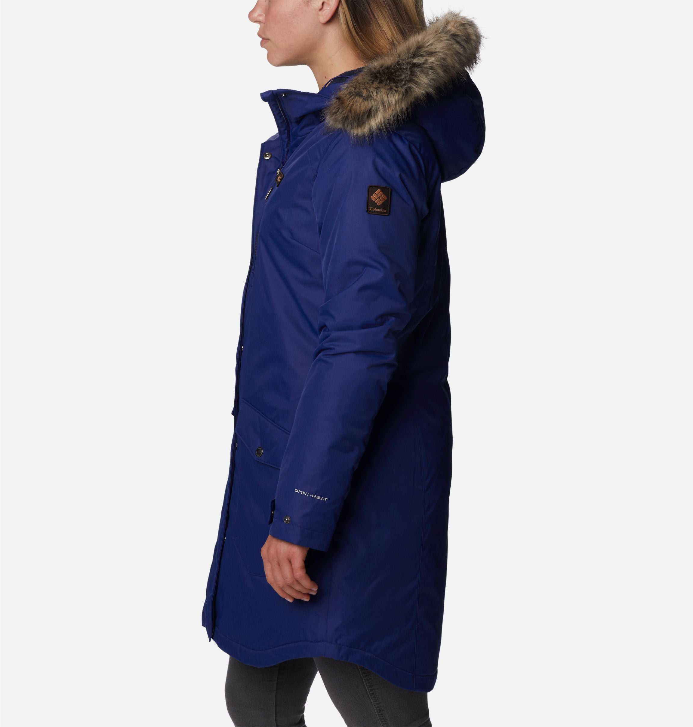 Columbia Suttle Mountain Long Insulated Jacket Coat Blue Omni Heat
