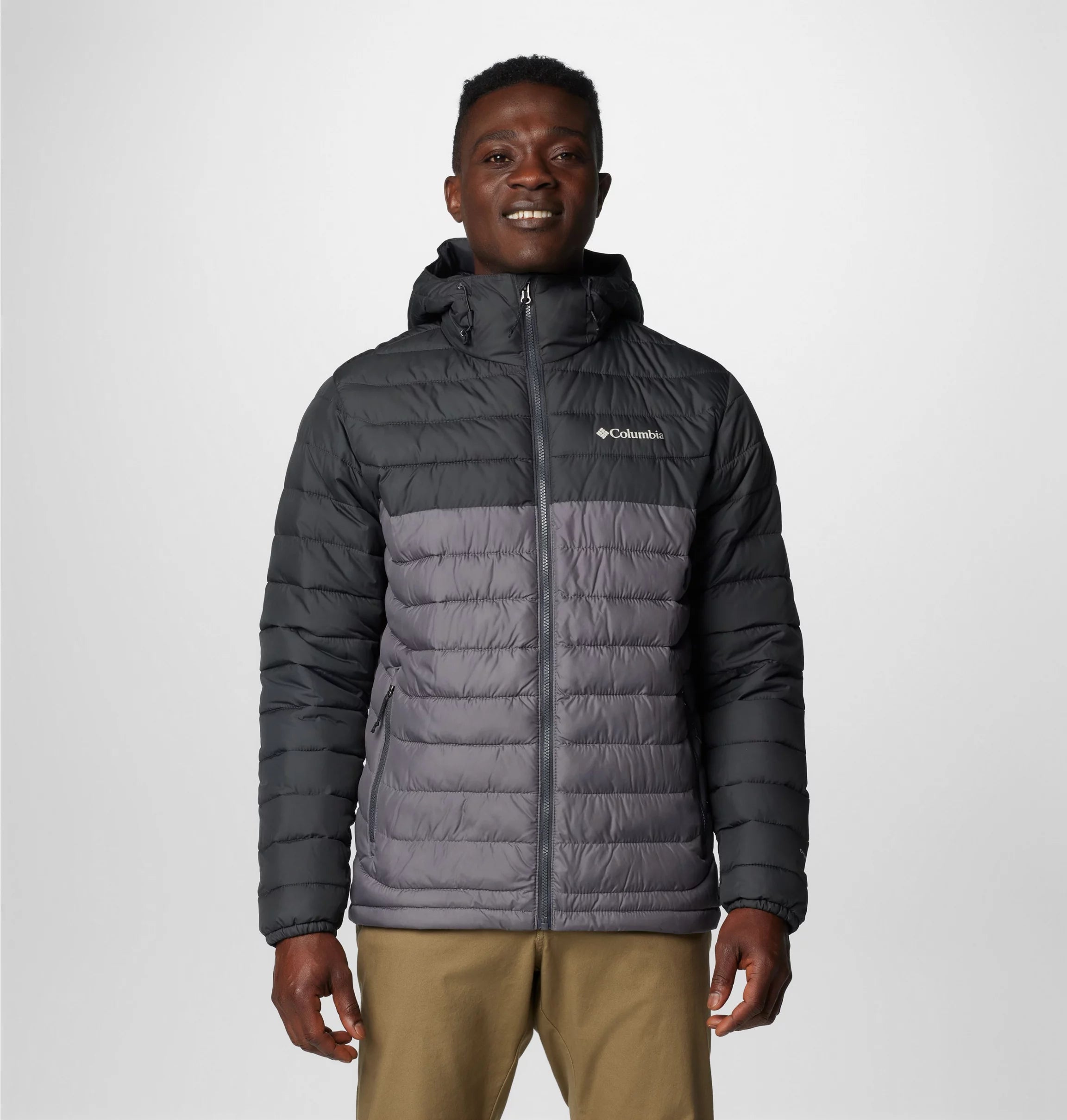 Columbia Men's Powder Lite™ II Hooded Jacket - City Grey, Shark Columbia Men's Powder Lite™ II Hooded Jacket - City Grey, Shark