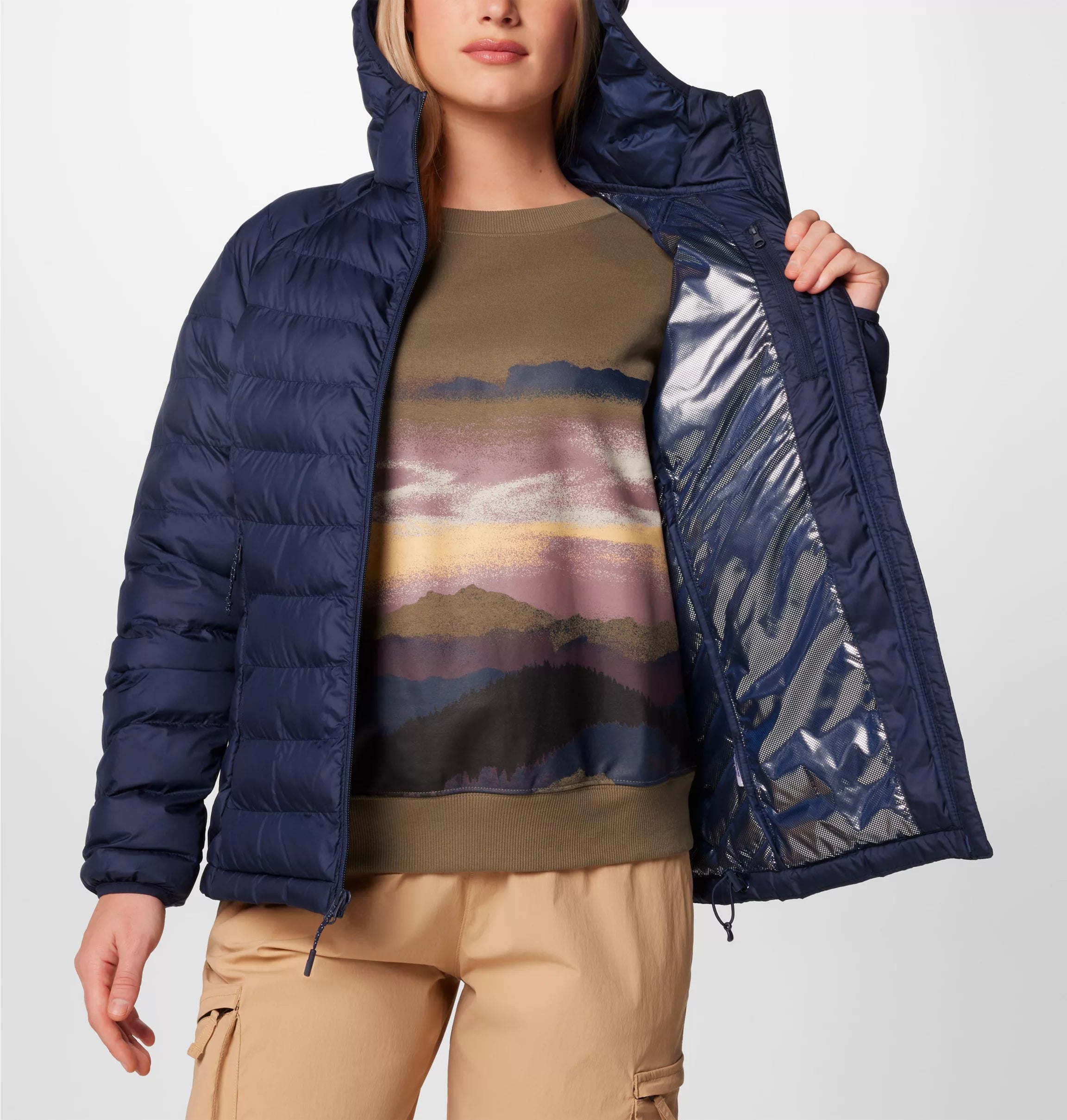 Columbia Women's Powder Lite™ II Hooded Jacket - Collegiate Navy Columbia Women's Powder Lite™ II Hooded Jacket - Collegiate Navy