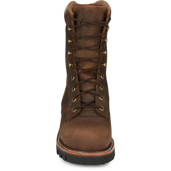 Chippewa Men's Super Dna 9" Waterproof Steel Toe Insulated Logger - Bay Apache (Tan)