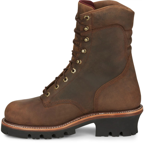 Chippewa Men's Super Dna 9" Waterproof Steel Toe Insulated Logger - Bay Apache (Tan)