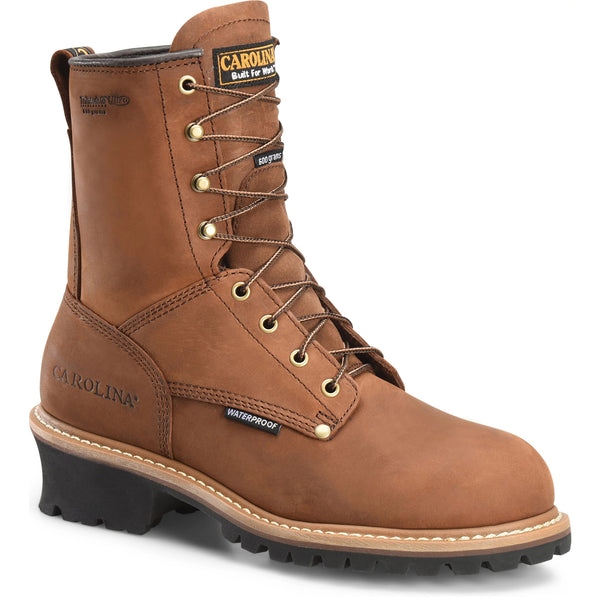 Carolina Men's Elm 8" Soft Toe Insulated Waterproof Logger - Brown