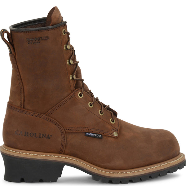 Carolina Men's Elm 8" Soft Toe Insulated Waterproof Logger - Brown