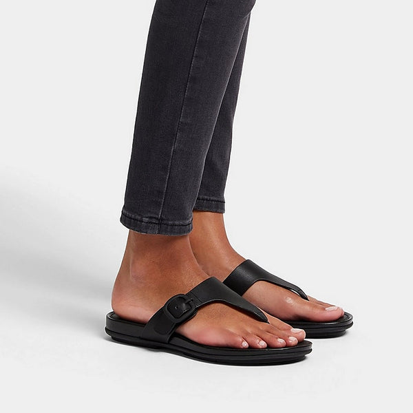 FITFLOP GRACIE Matt-Buckle Leather Toe-Post Sandals - Women's