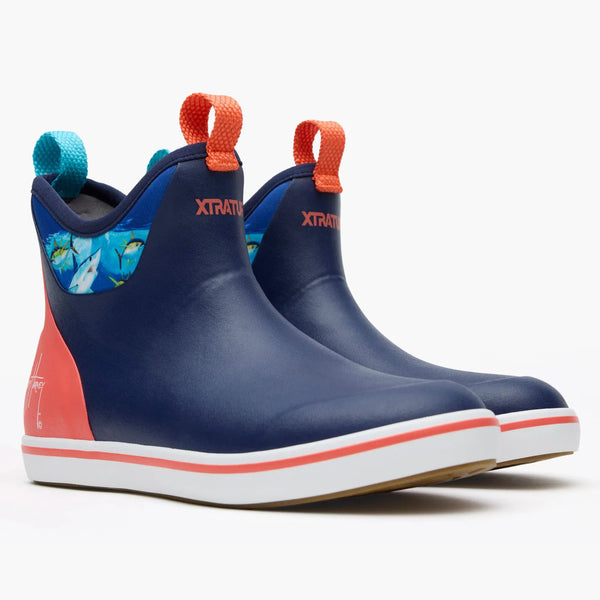 Xtratuf Men's 6 in Ankle Deck Boot Guy Harvey - NAVY SHARK