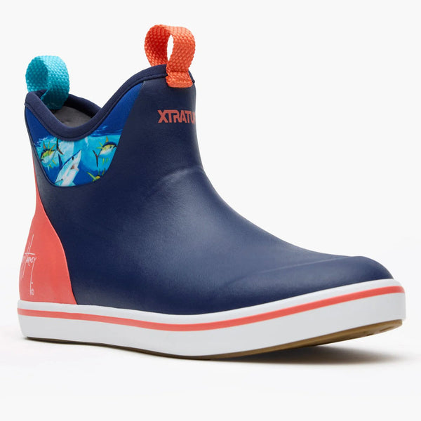 Xtratuf Men's 6 in Ankle Deck Boot Guy Harvey - NAVY SHARK