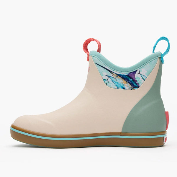 Xtratuf Women's 6 in Ankle Deck Boot Guy Harvey - BONE WHITE MARLIN