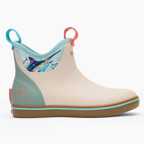 Xtratuf Women's 6 in Ankle Deck Boot Guy Harvey - BONE WHITE MARLIN