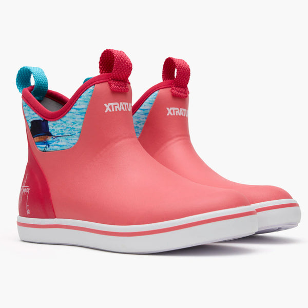 Xtratuf Women's 6 in Ankle Deck Boot Guy Harvey - CORAL SAILFISH