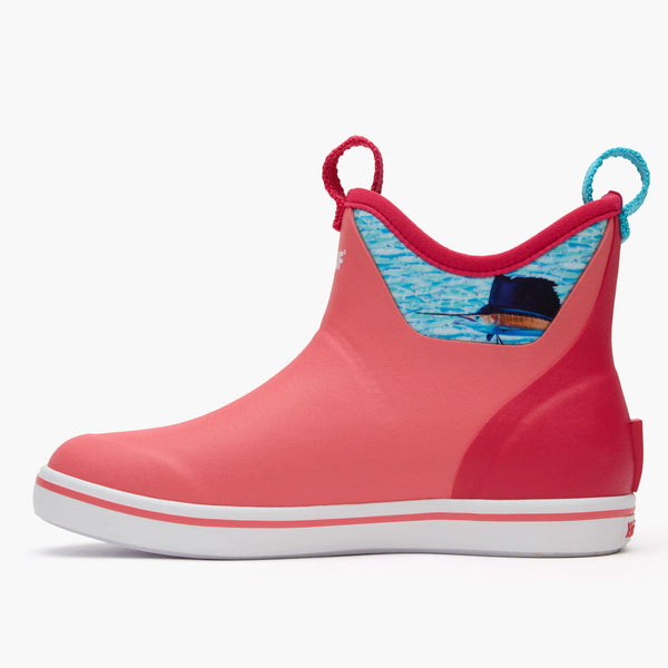 Xtratuf Women's 6 in Ankle Deck Boot Guy Harvey - CORAL SAILFISH