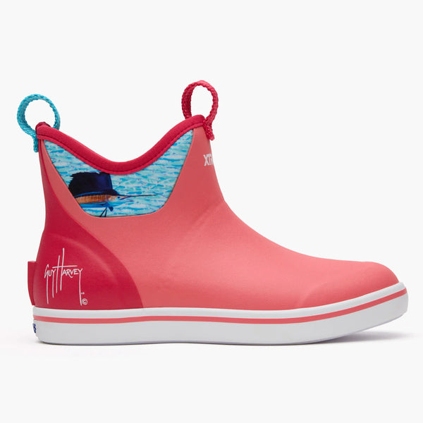 Xtratuf Women's 6 in Ankle Deck Boot Guy Harvey - CORAL SAILFISH