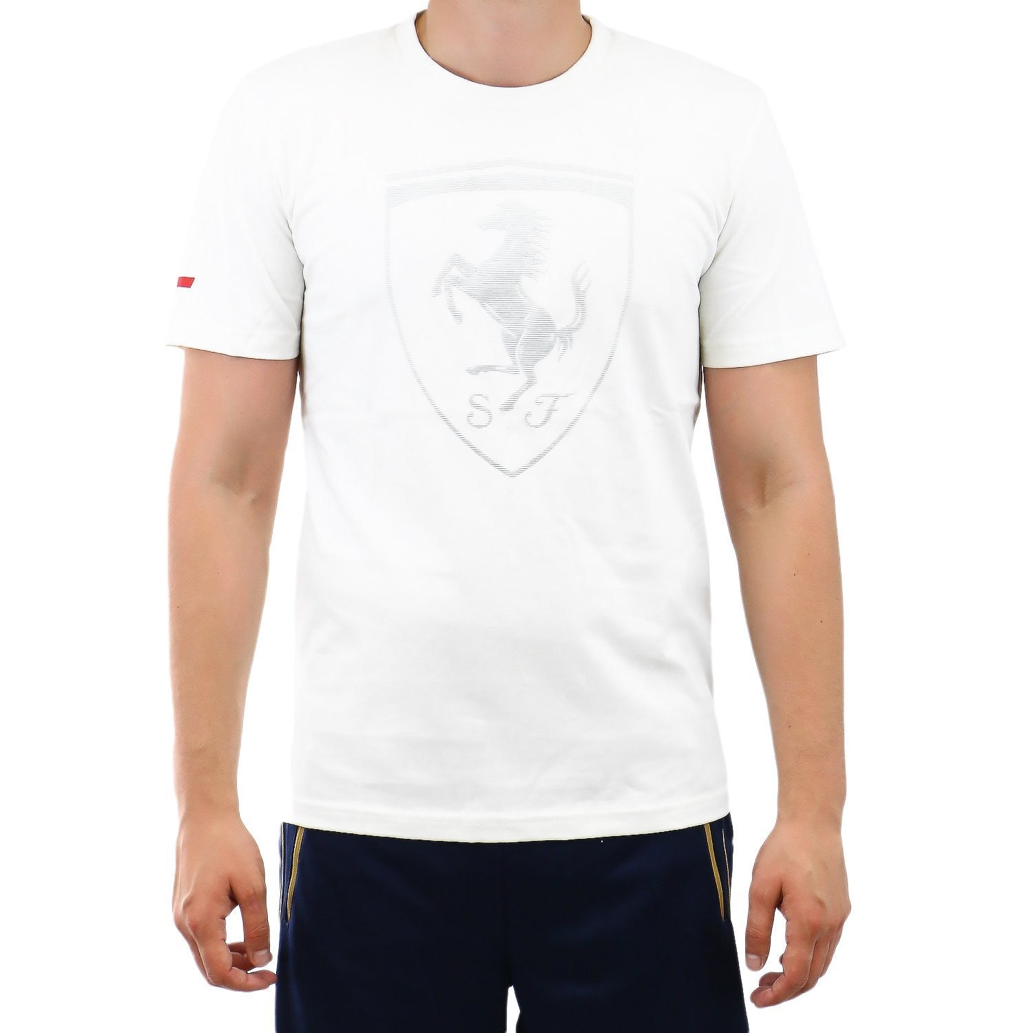 Puma Ferrari Big Shield Short Sleeve Shirt Fashion Tee Moonless Nigh Shoplifestyle