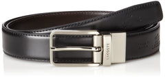 Lacoste Leather Nickel Embossed Croc Belt  - Black/Brown - Mens