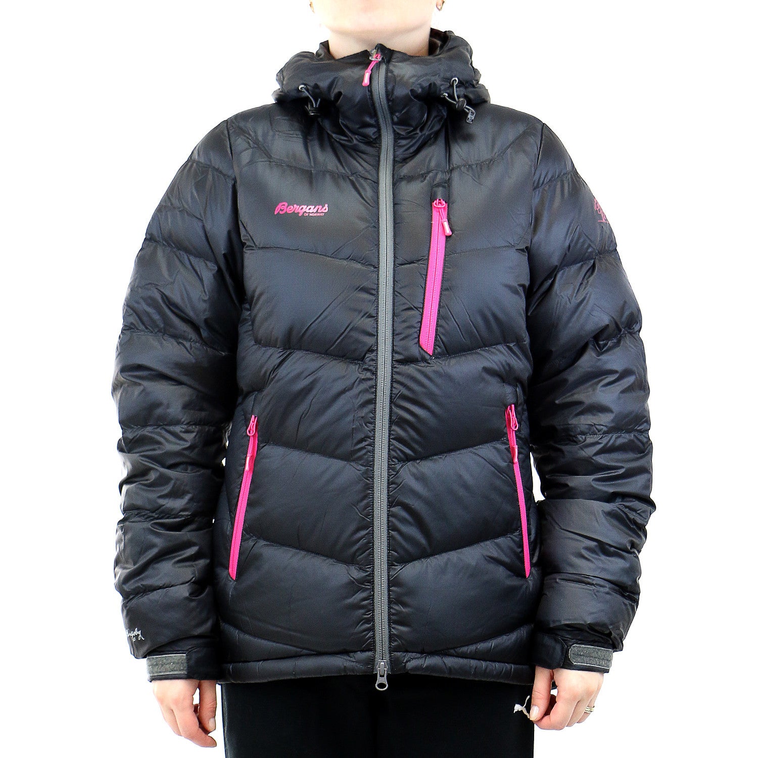 Bergans of Norway Memurutind Down Lady Jacket Black Hot Pink Womens