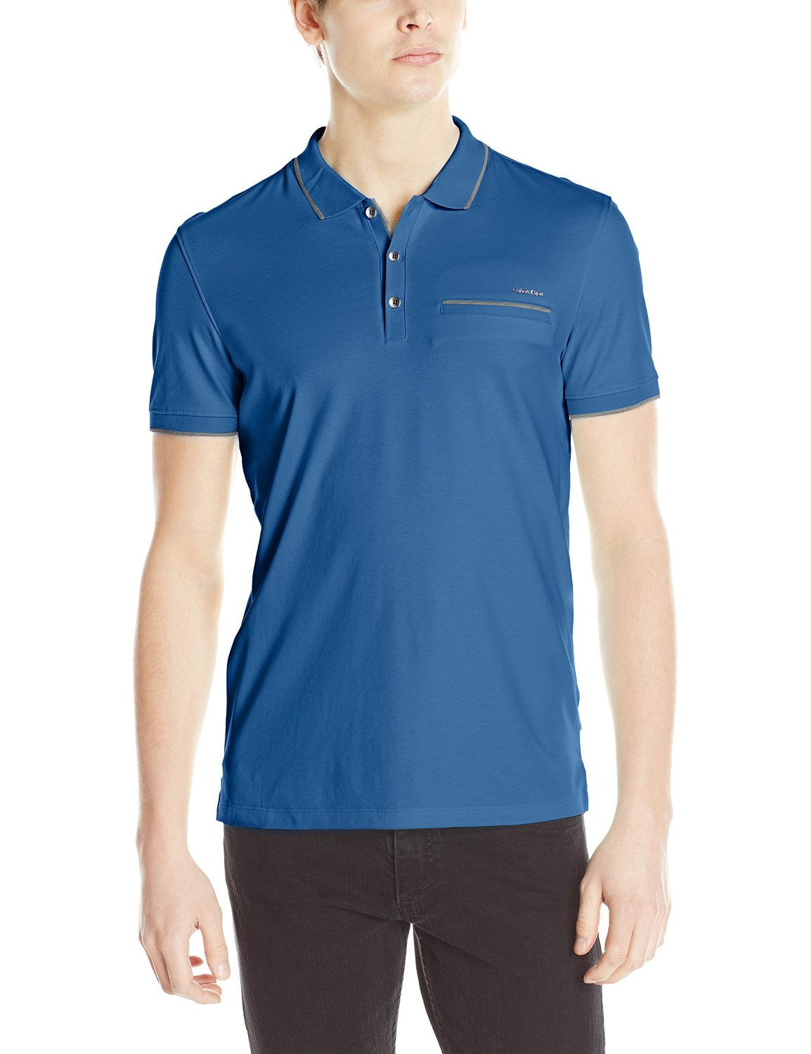 Calvin klein blue polo best sale shirt