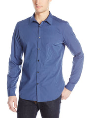 Calvin Klein Poplin Long Sleeve Woven Shirt  - Knight Blue - Mens