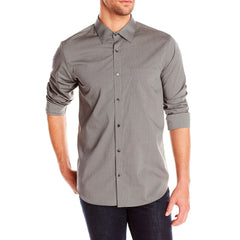 Calvin Klein Fine Line Dobby Long Sleeve Woven Shirt  - Carbon - Mens