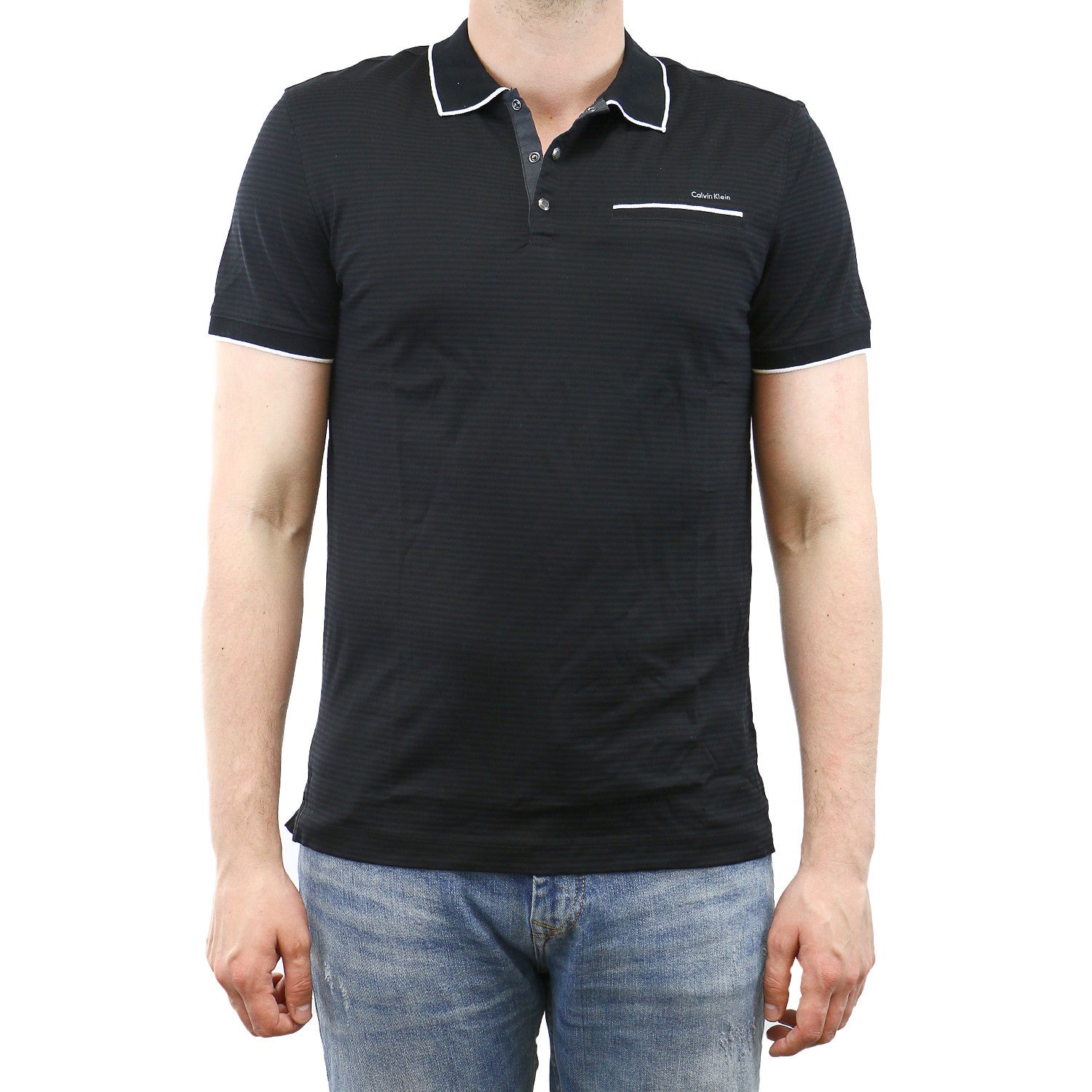 Calvin klein black polo sales