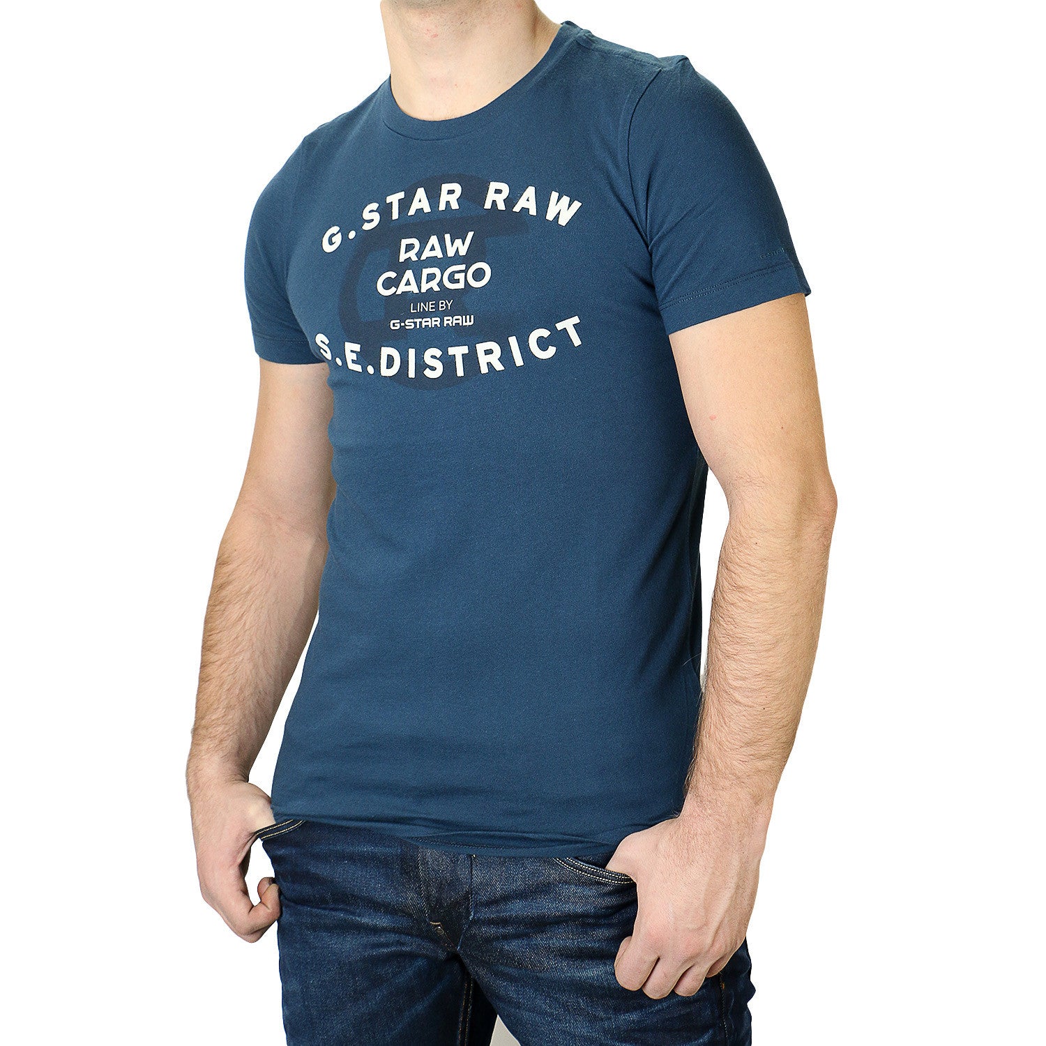 G-Star Order Logo Fashion Tee T-Shirt Blue - -