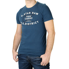 G-Star Order Logo Fashion Tee T-Shirt - Blue - Mens