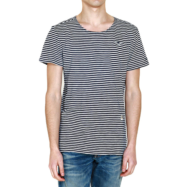 G-Star Omaros Striped T-Shirt Fashion Tee - Indigo/White - Mens