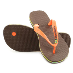Havaianas Brasil Logo Thong Flip Flop Sandal - Coffee/Orange - Womens