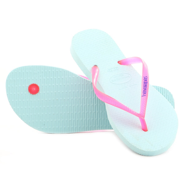 Havaianas Slim Logo Pop Up Thong Flip Flop Sandal - Ice/Violet - Womens