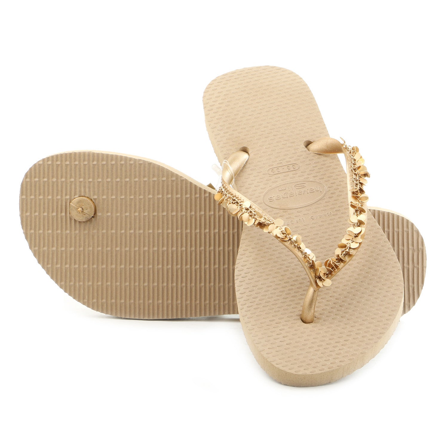 Havaianas Slim Metalisse Thong Flip Flop Sandal Rose Gold Womens