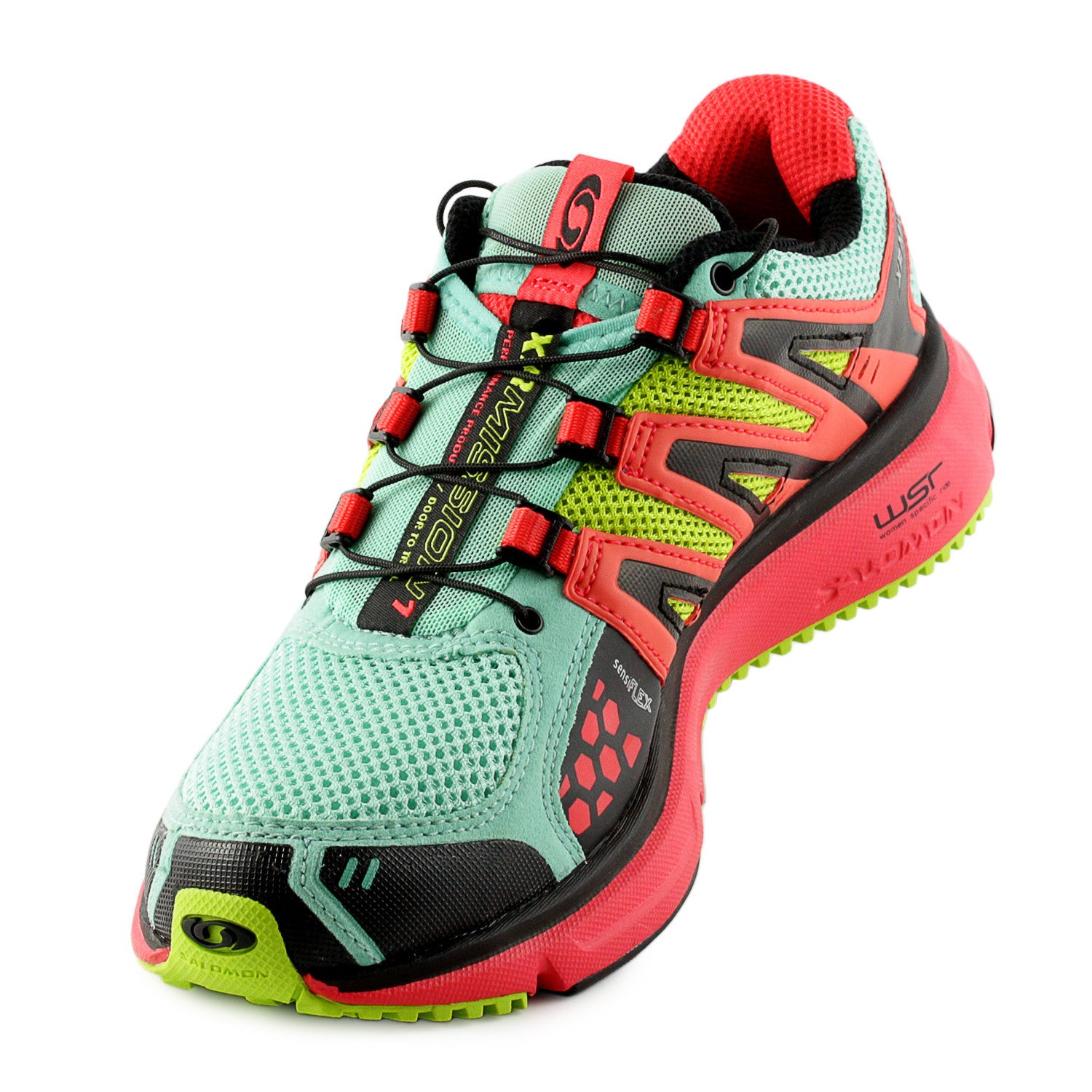 Salomon XR Mission W Trail Running Shoe Celadon Papaya Green Womens