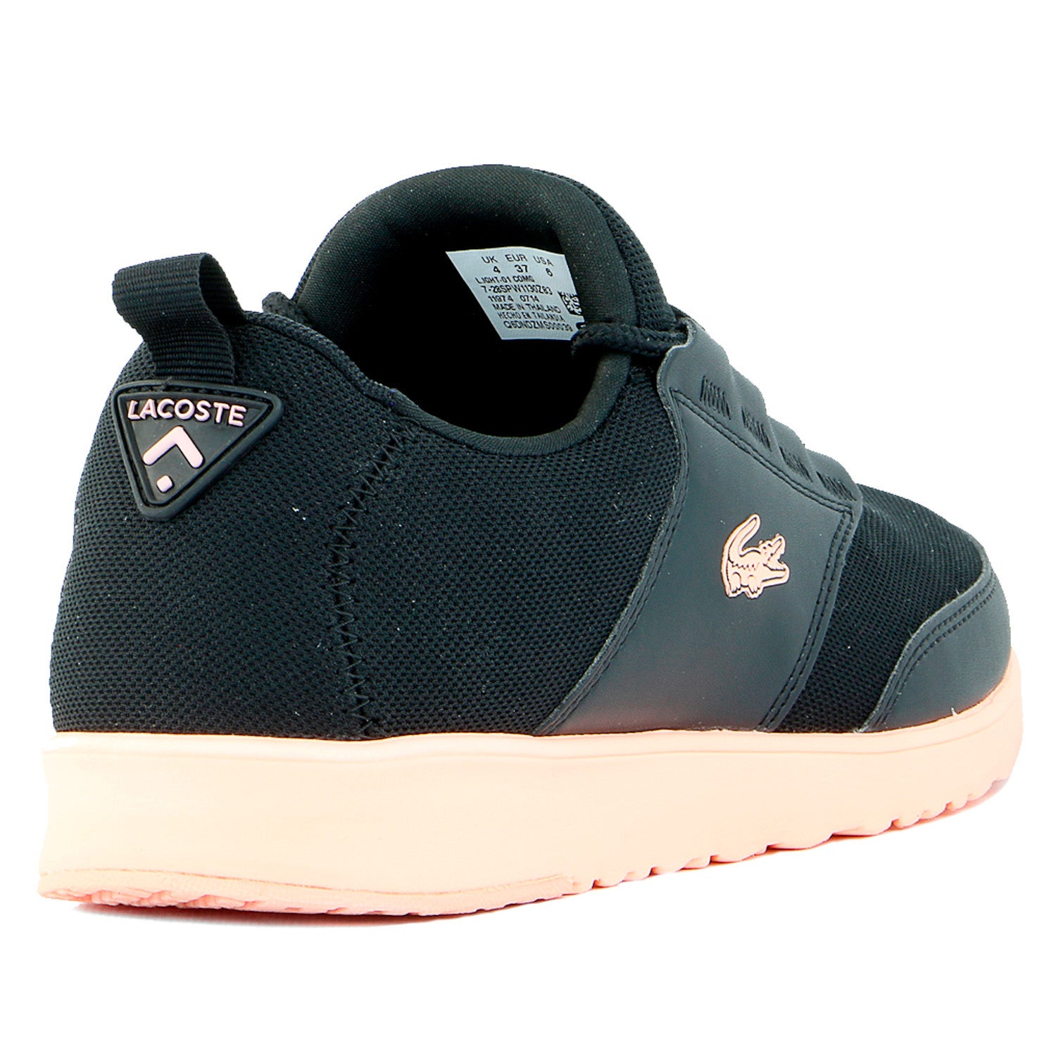 lucht Bestuiven Pas op Lacoste Mixed-Material Sneakers - Black/Orange - Womens - Shoplifestyle