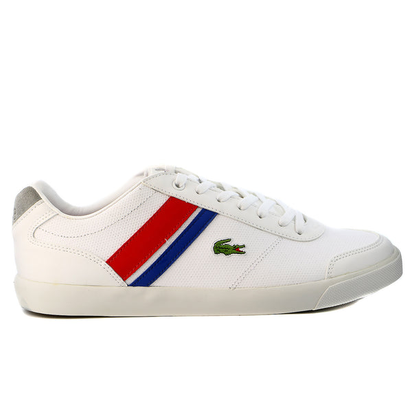 Lacoste Comba PRI Fashion Sneaker Shoe - White/Red - Mens