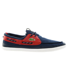 Lacoste Light and Sailing PIQ Moccasin Boat Shoe - Dark Blue/Red - Mens