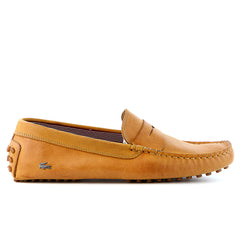 Lacoste Concours 16 SRM Leather Moccasin Loafer Shoe - Tan - -