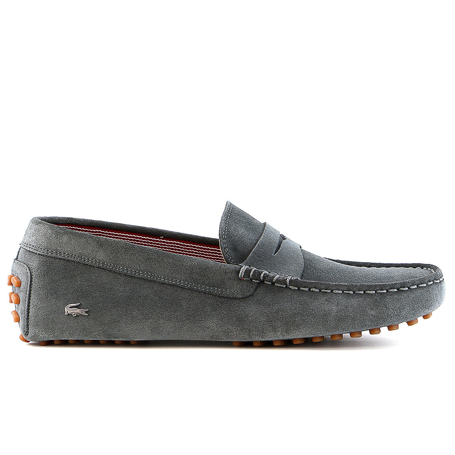 Lacoste Concours 17 SRM Suede Moccasin Loafer Shoe Dark Grey - Mens Shoplifestyle