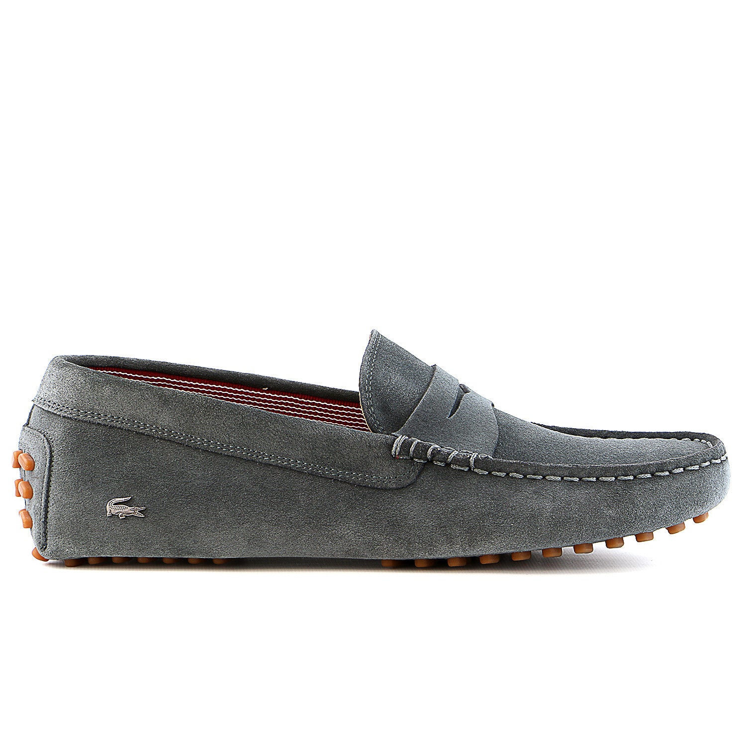 Lacoste Concours 17 SRM Suede Moccasin Loafer Shoe Dark Grey Mens