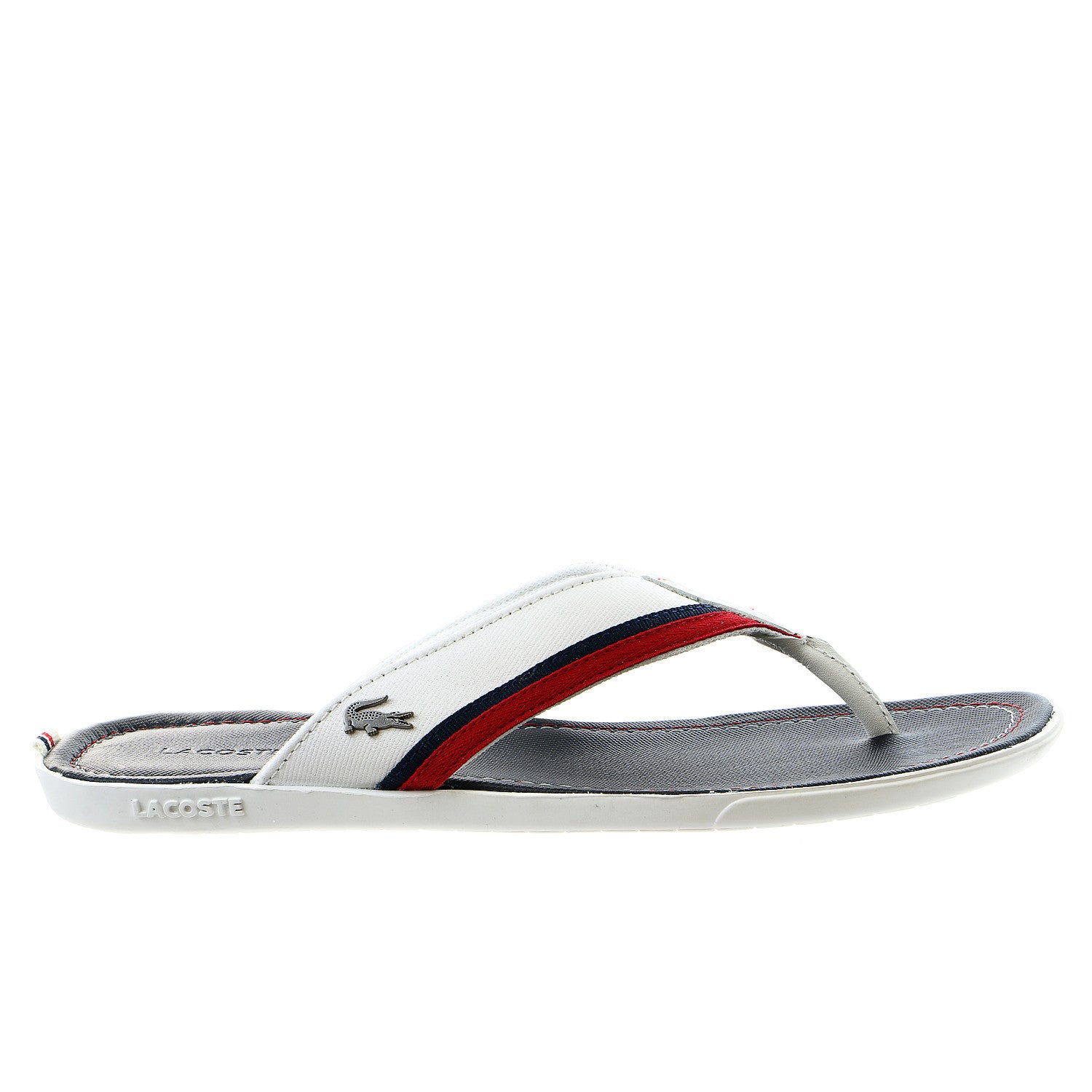 Lacoste Carros 2 Thong Sandal - Off White/Navy Mens -