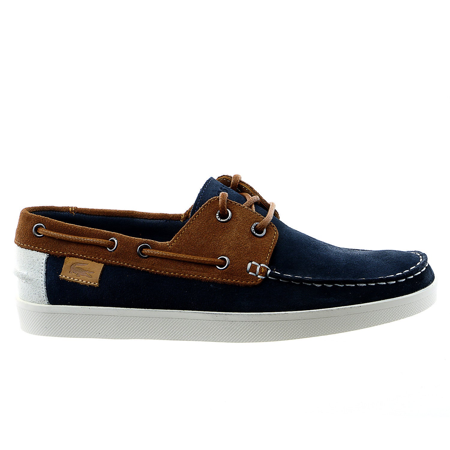 Lacoste Keellson 6 Fashion Sneaker Boat Shoe Navy Tan Mens