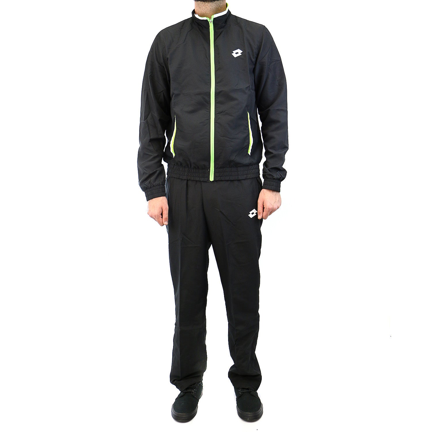 lotto Tracksuit Lob Black w Fluo Clover Mens Shoplifestyle