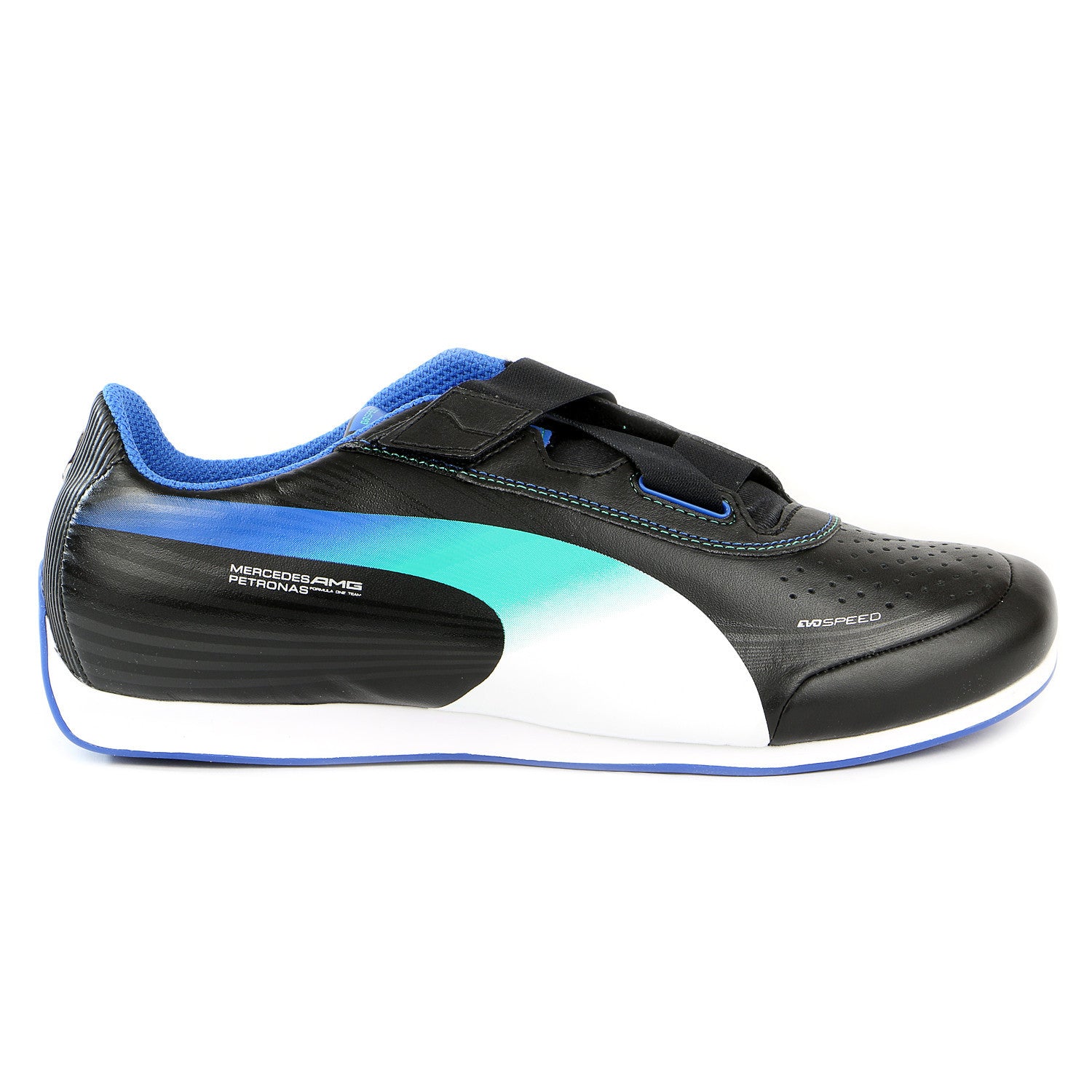 Puma Evospeed Mercedes 1.2 Low NM Fashion Sneaker Shoe -  Black/White/Victoria Blue - Mens