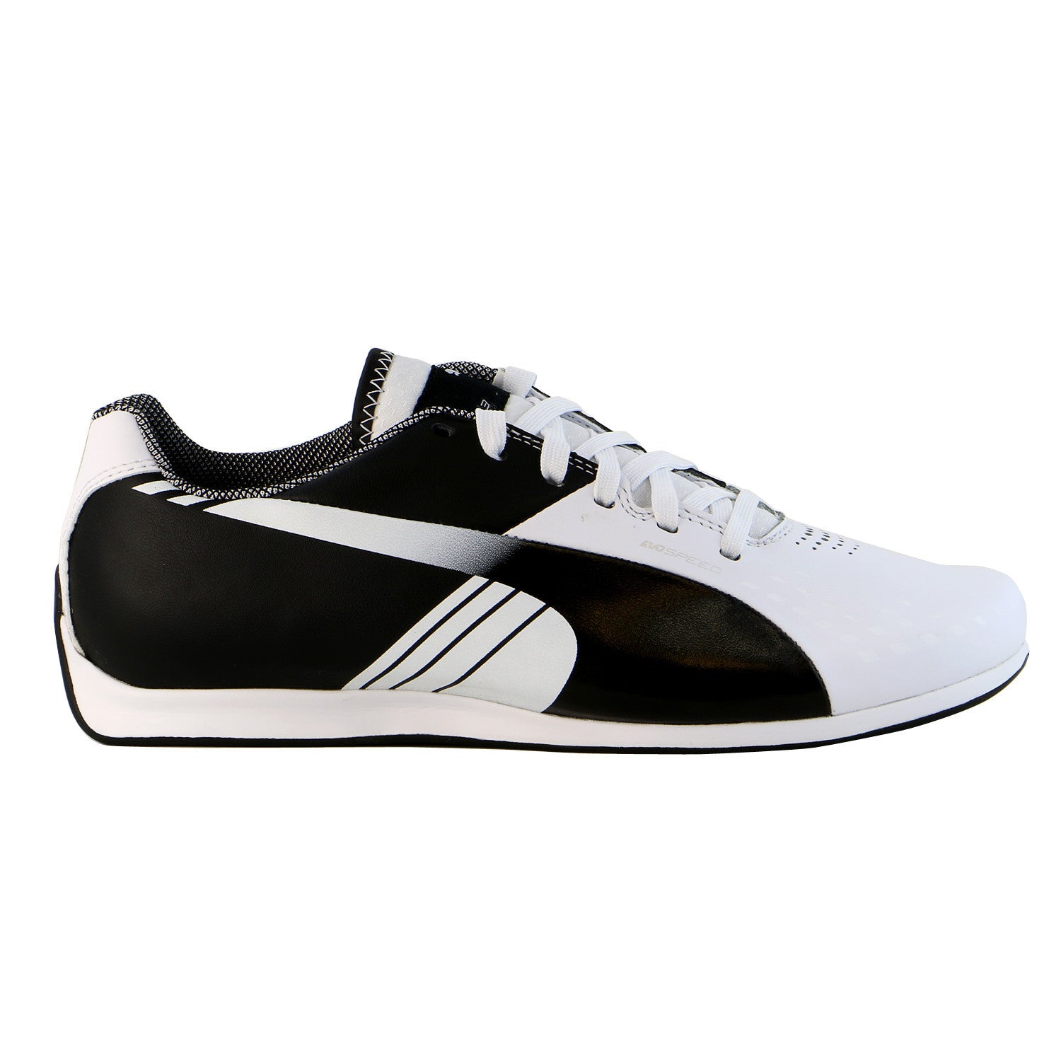 Puma evoSpeed 1.3 Lo Motorsport Fashion Shoe White Steel Gray Black Mens