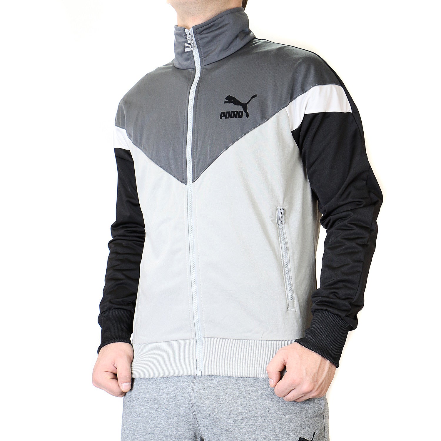 Puma Icon MCS Track Jacket Limestone Gray Mens