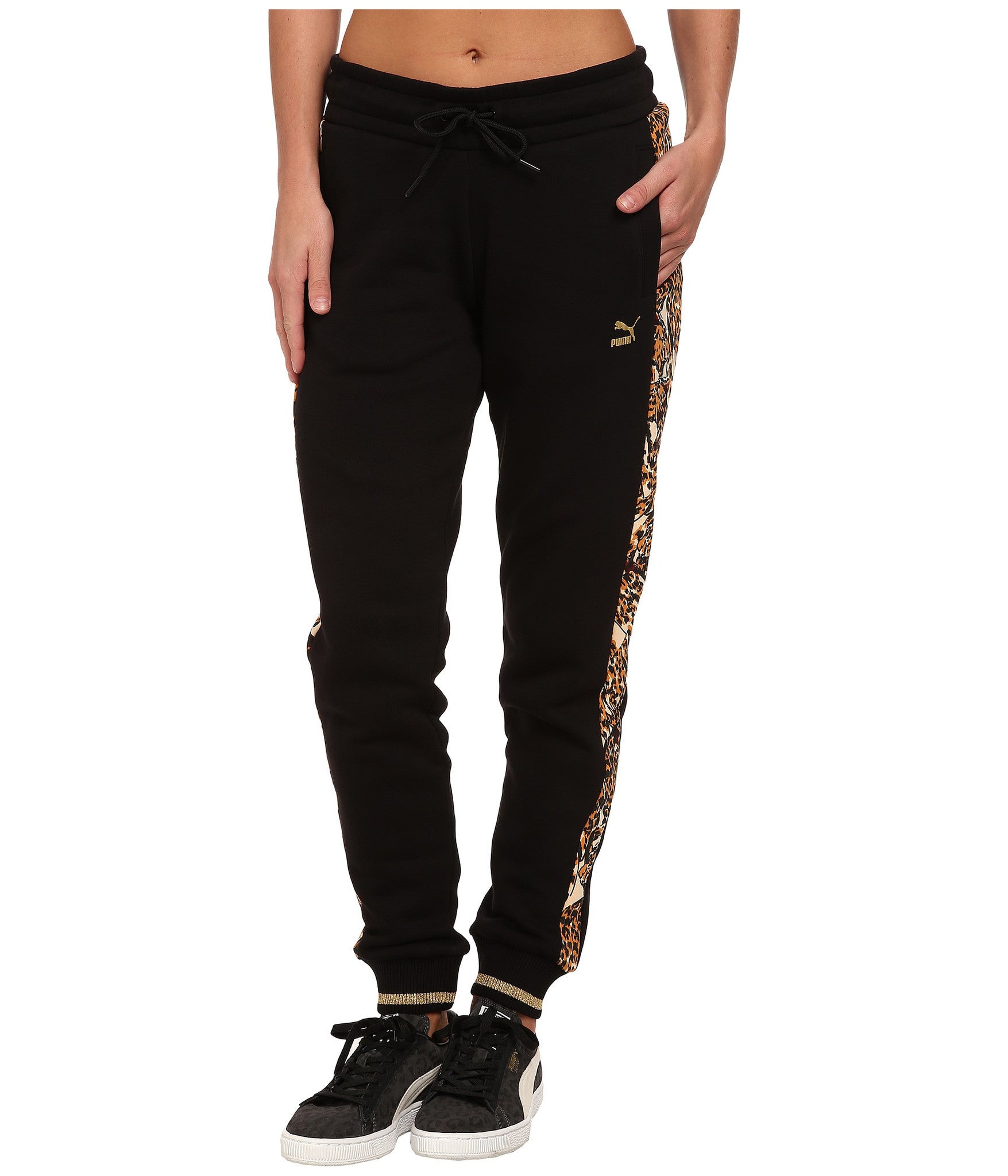 Puma Printed Side Panel Sweatpants Grey Womens Shoplifestyle