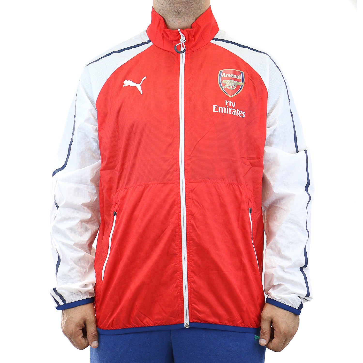 Red white and blue top puma windbreaker