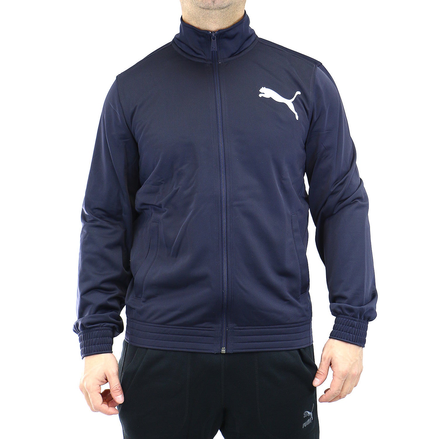 Puma Contrast Front-Zip Jacket - Navy/White Shoplifestyle