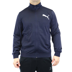 Puma  Contrast Front-Zip Track Jacket  - Navy/White - Mens